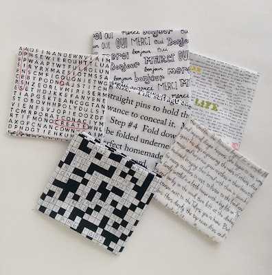 Black and White Text Fabric Assortment