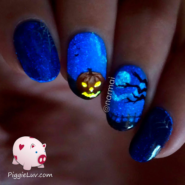 piggieluv happy halloween nail