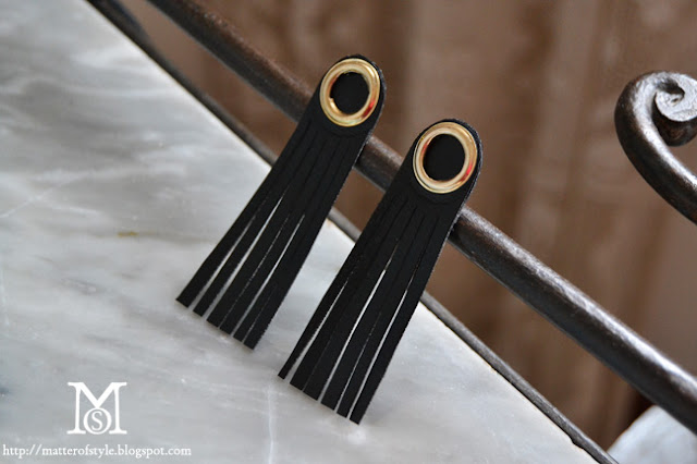 burberry inspired fringed eyets earrings DIY, fashion diy, diy, how to, tutorial, eyelets, fringed