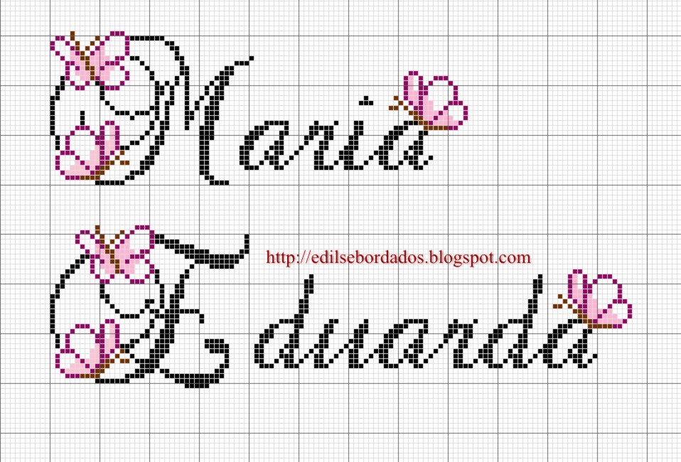 Nomes em ponto cruz!