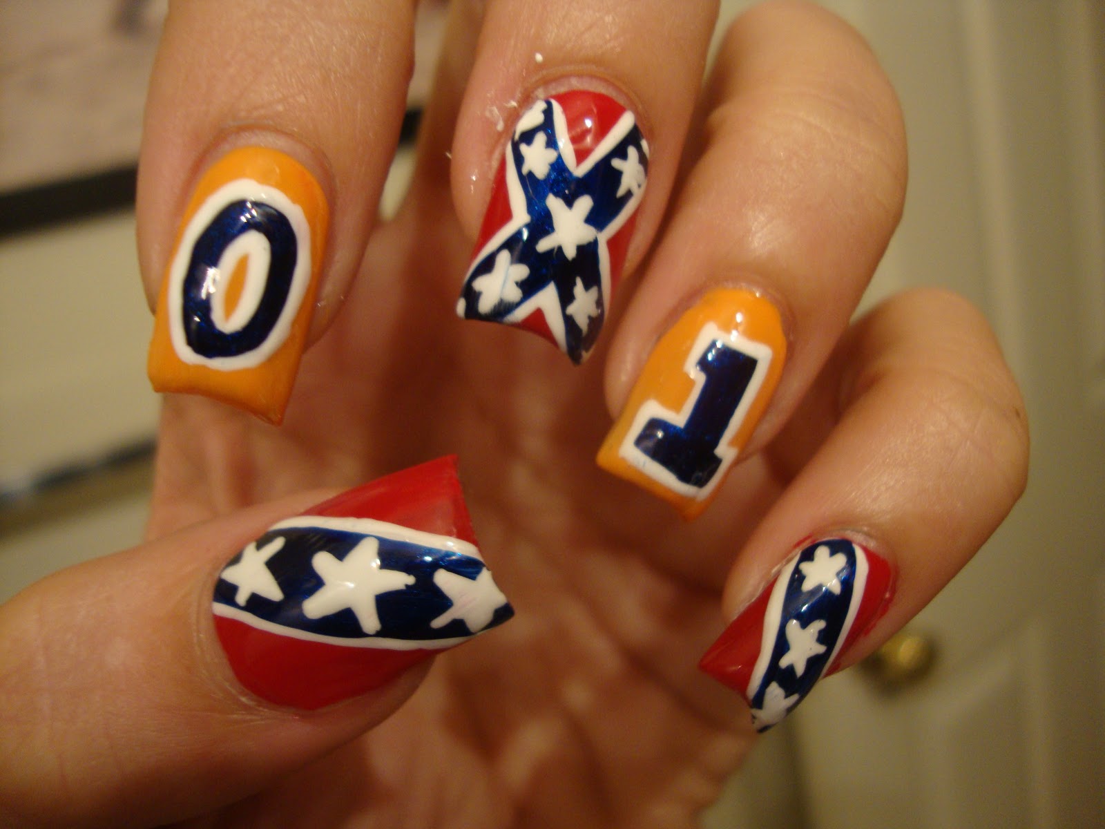 Confederate Flag Nail Designs for Short Nails - wide 6