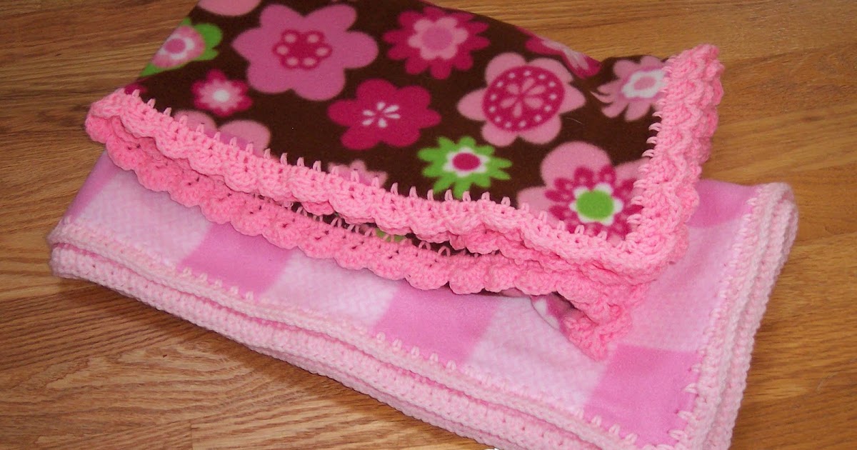 Joy 2 Crochet Fleece Baby Blankets with Crocheted Edge