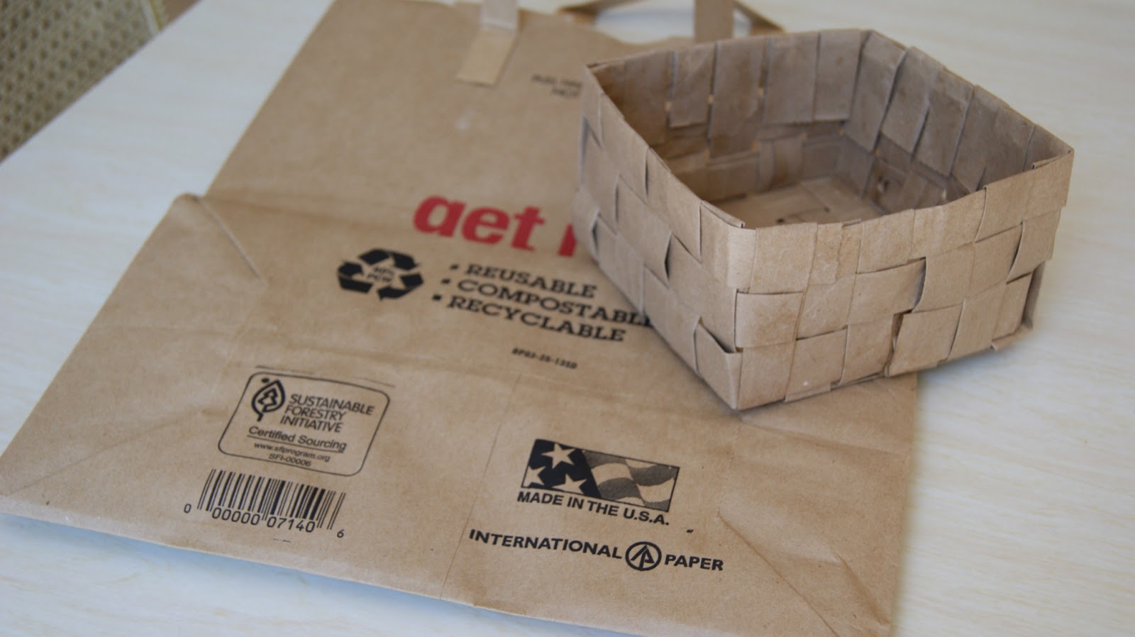 SimpleJoys Brown Paper Bag Basket