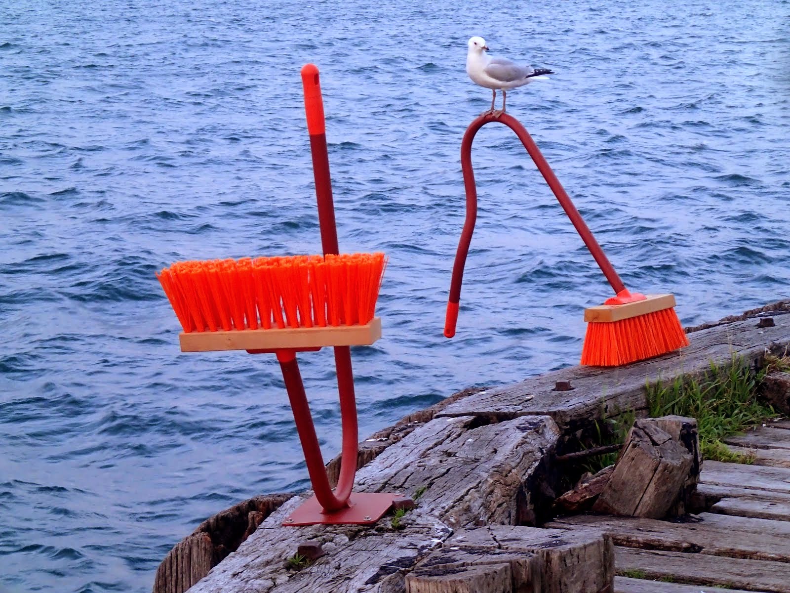 A bit of wharf art on the fishing platform at the harbour end of the new Chaffers building