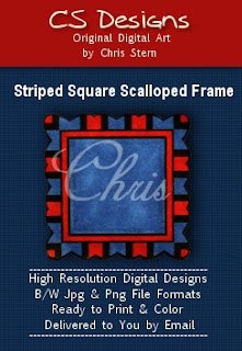 Square Scalloped Frame digital stamp