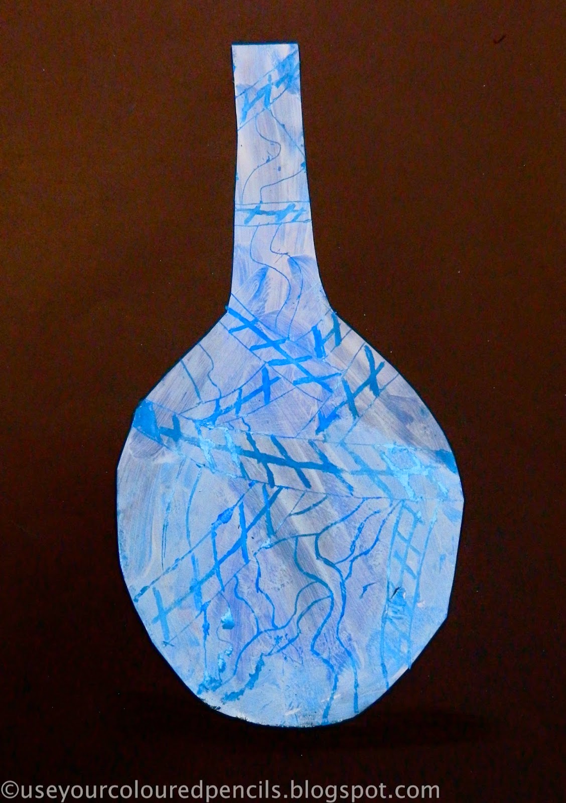 Use Your Coloured Pencils Ming Vase Scratch Art