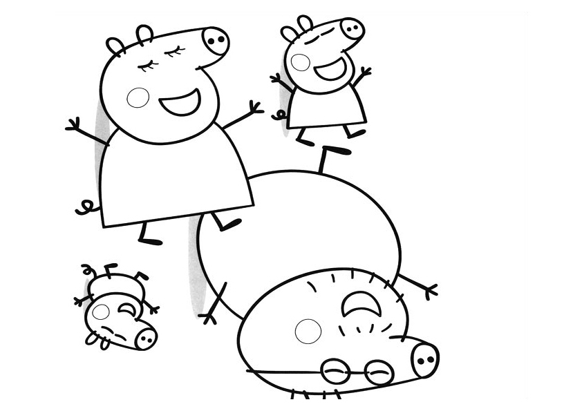 Peppa Pig Cartoon Coloring Pages For Kids