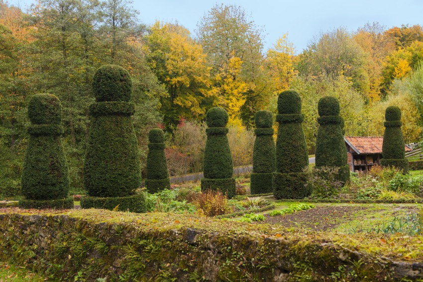 Autumn in a ancient german village. Freilichtmuseum Detmold. 