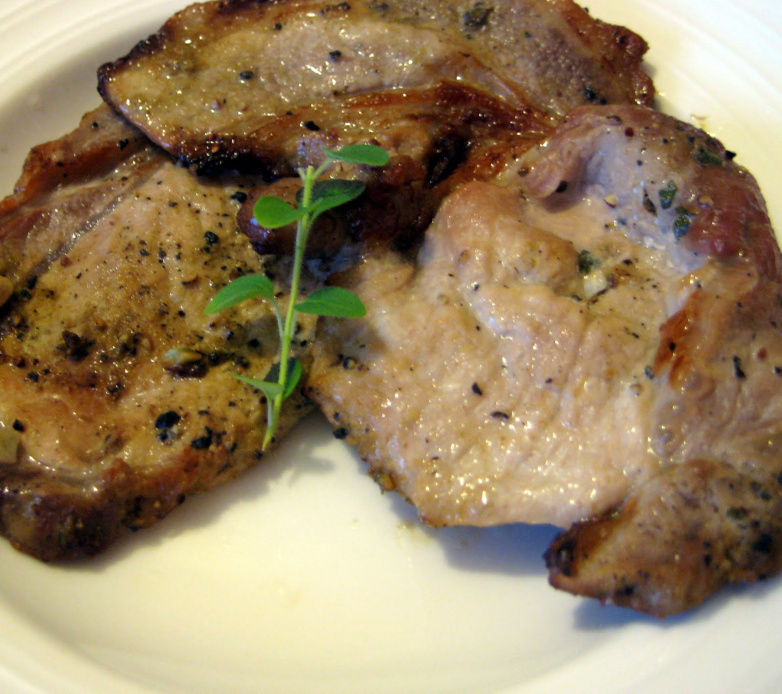 Serena's Medium Rare Grilled Greek Pork Chops