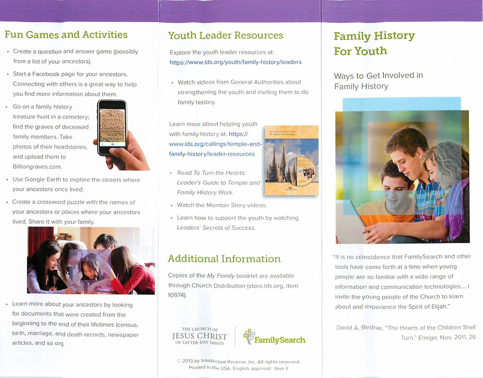 enduring legacy genealogy familysearch handouts lds family byu family history flyer
