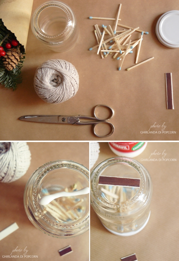 Ghirlanda di Popcorn Coffee & Craft DIY Matches in a jar