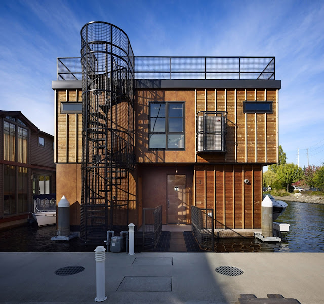 World of Architecture Floating Homes; Lake Union Float Home, Seattle, USA