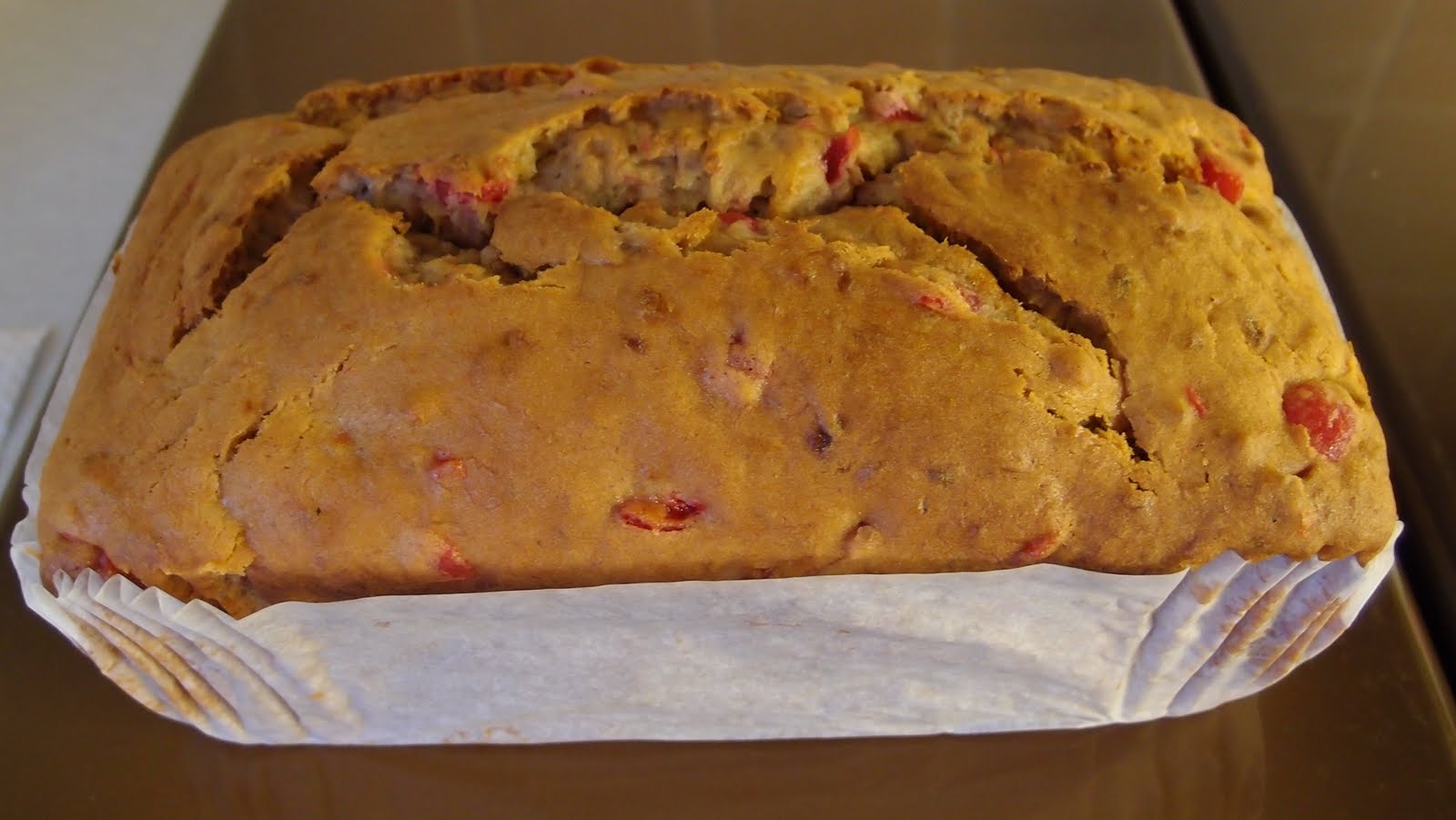The Caked Crusader Maraschino cherry and banana loaf