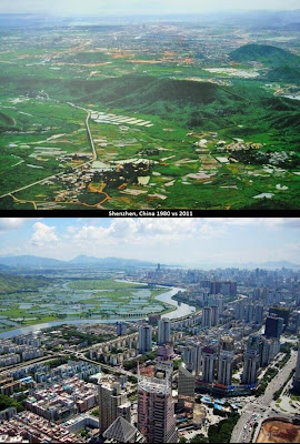 Foto Perubahan Shenzhen Cina dulu dan sekarang