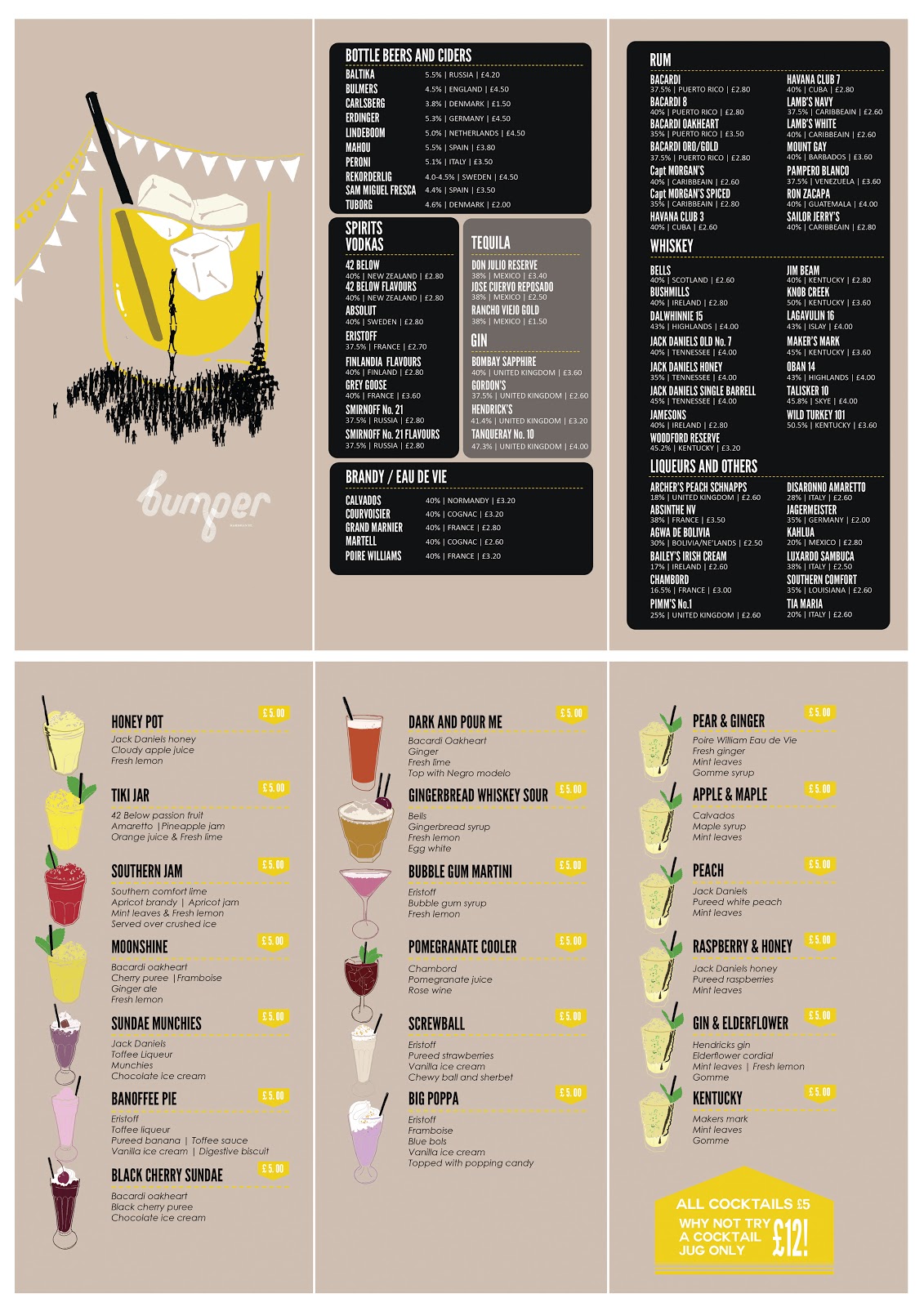 Adam Nevols illustration BUMPER Menu Design