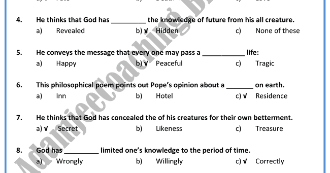 Lines from an essay on man question answers picture