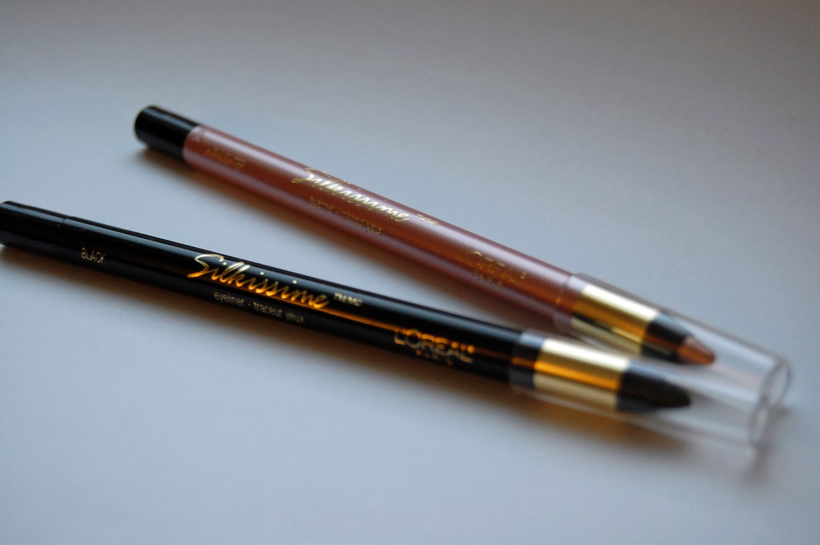 Winky Pink Review L'Oreal Silkissime eyeliner in black & highlighter