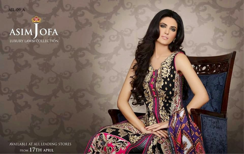 Beauty Blogs Asim Jofa Luxury Lawn Collection 2014 Formal Wear Embroidered Dresses Embroidered Lawn Suits
