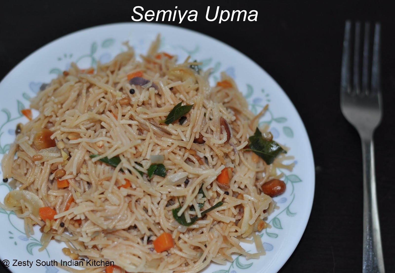Semiya upma/ Vermicelli noodles cooked with Vegetables and Spices