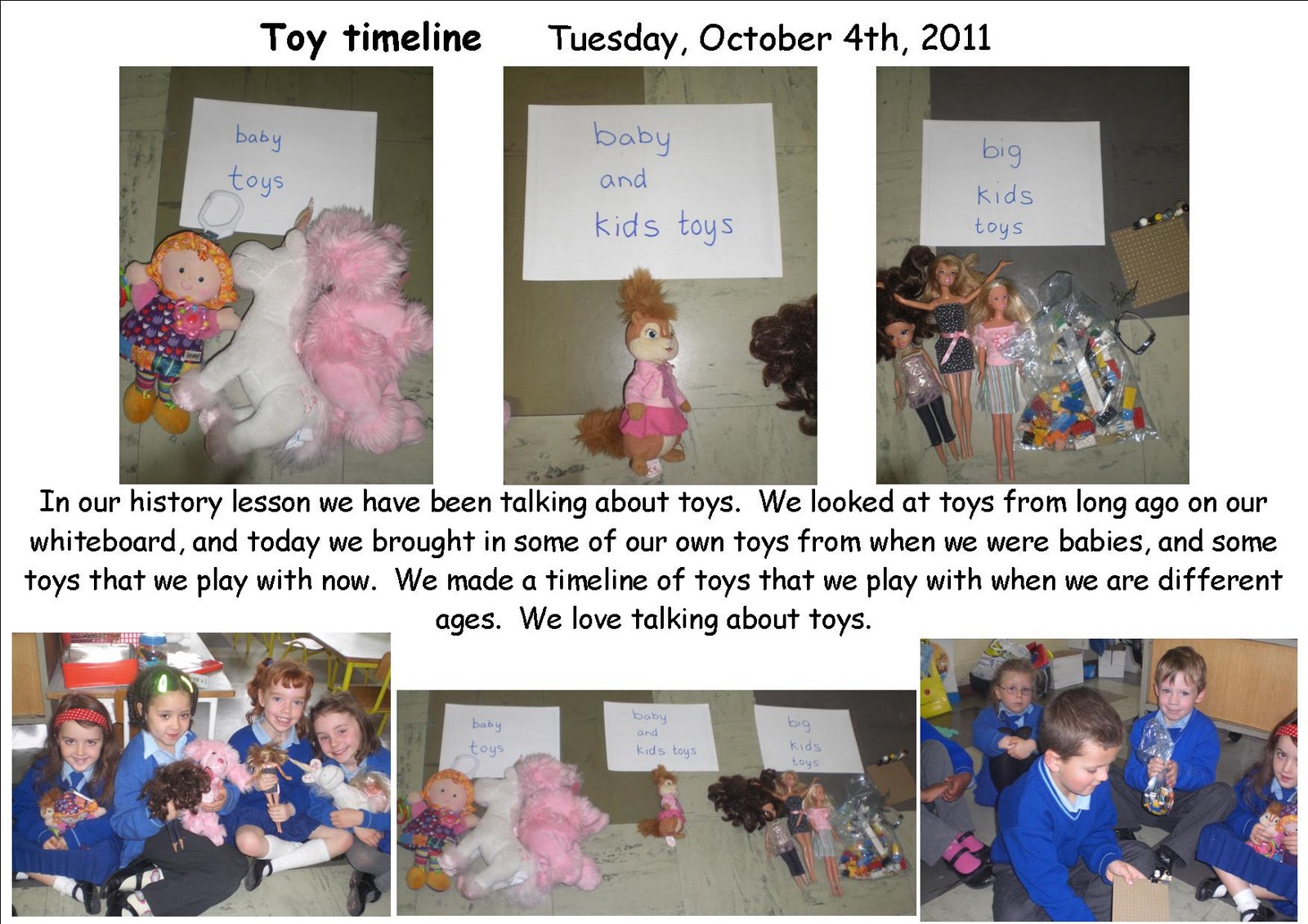 History,Geography and SPHE site Toy timeline Senior infants