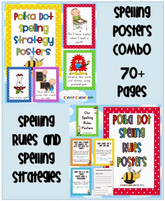 Spelling Rules and Spelling Strategies COMBO Bundle Polka Dot Theme  This download includes two of our spelling posters in one file. You get our spelling rules and our spelling strategies posters Spelling Rules and Spelling Strategies COMBO Bundle Polka Dot Theme  This download includes two of our spelling posters in one file. You get our spelling rules and our spelling strategies posters