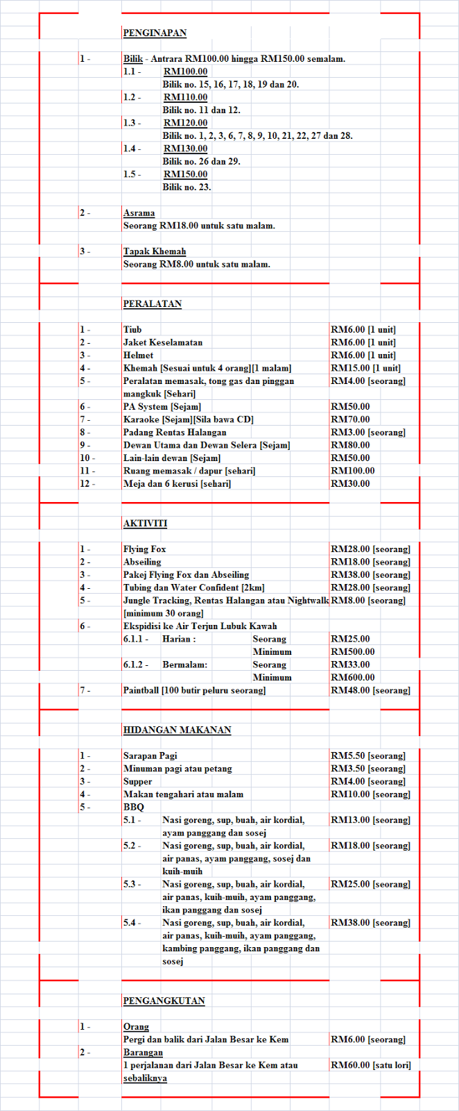 Selamat Datang ke Teratak Riverview Blogspot (TRV ... Harga