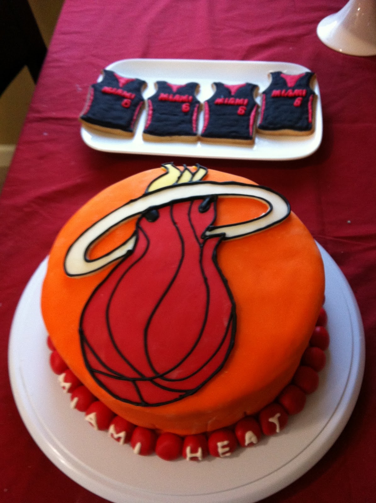 Kristianne's Crafty Adventures Miami Heat Cake and cookies