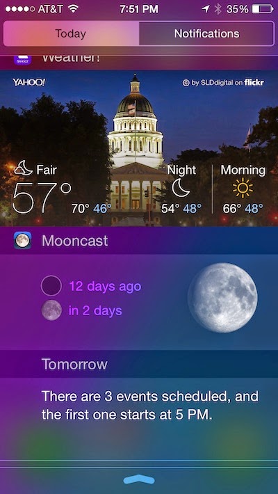 Mooncast: Add A Beautiful current moon phase to Notification Center
