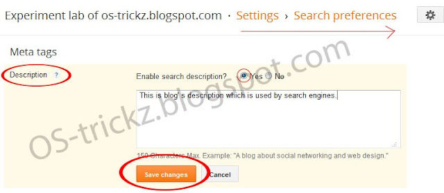 Add a search description to Your blog for better SEO