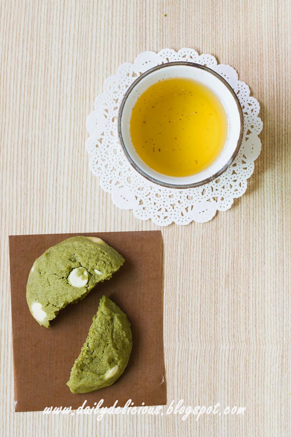 dailydelicious Green tea white chocolate cookies