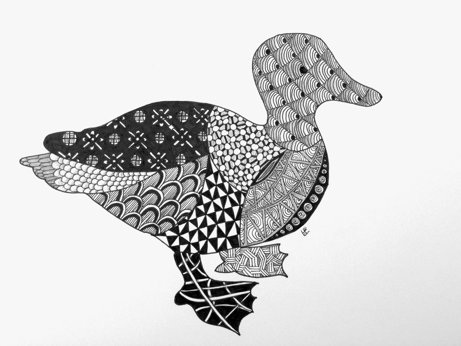 Zentangle Zoo Duck