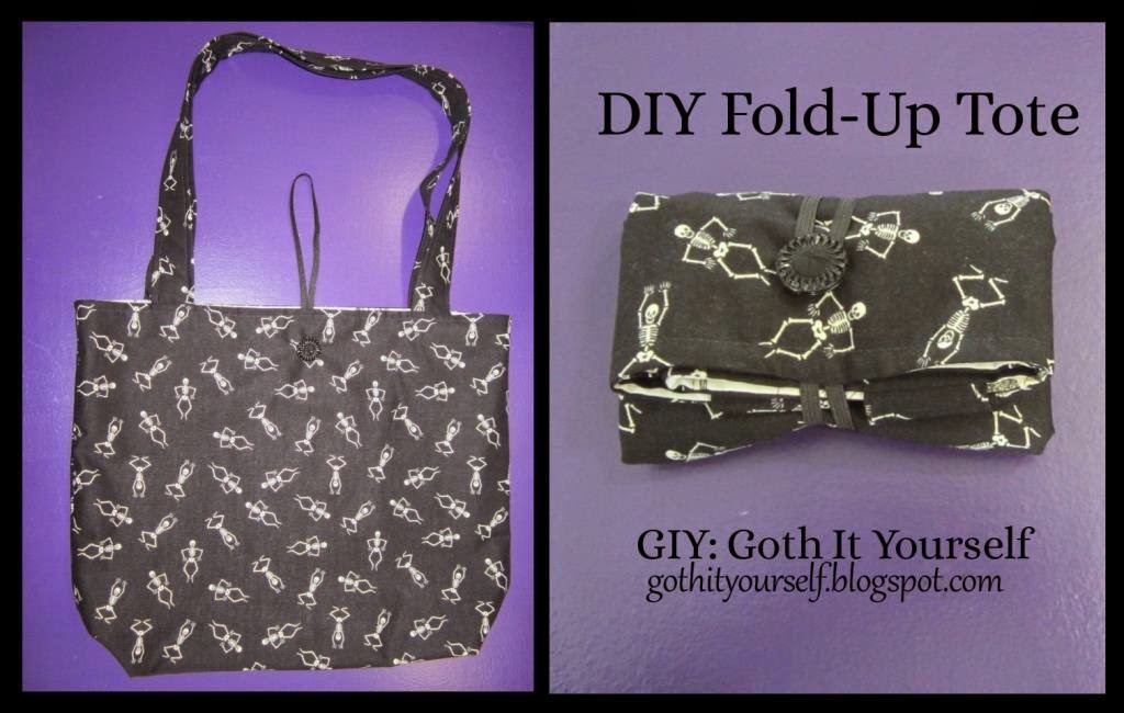 GIY Goth It Yourself Tutorial DIY FoldUp Fabric Tote