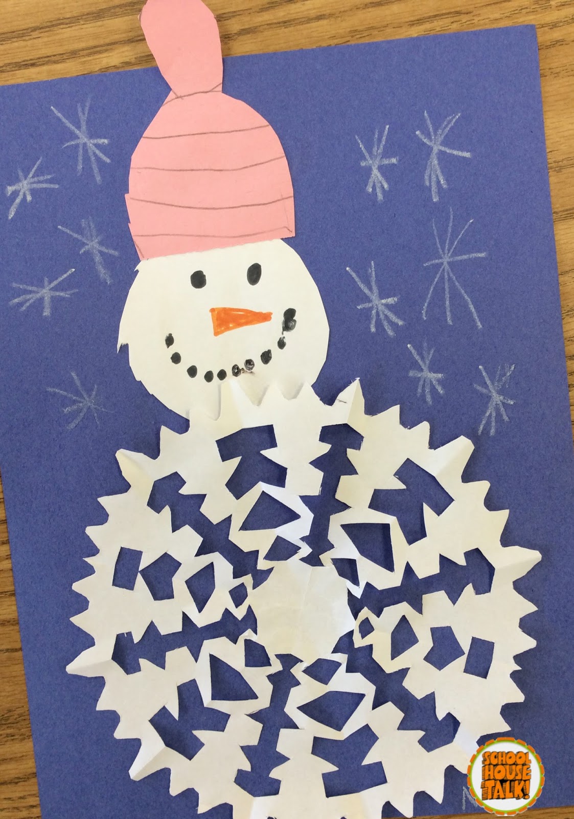Download Free Schoolhouse Talk Snowflake Snowman Craft PSD Mockup Template