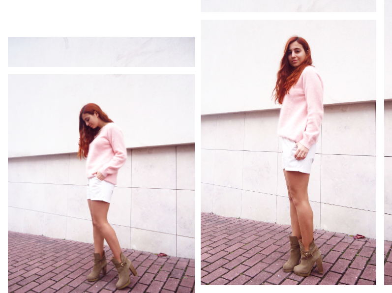 angora H&M Lana del Rey sweater and Zara boots