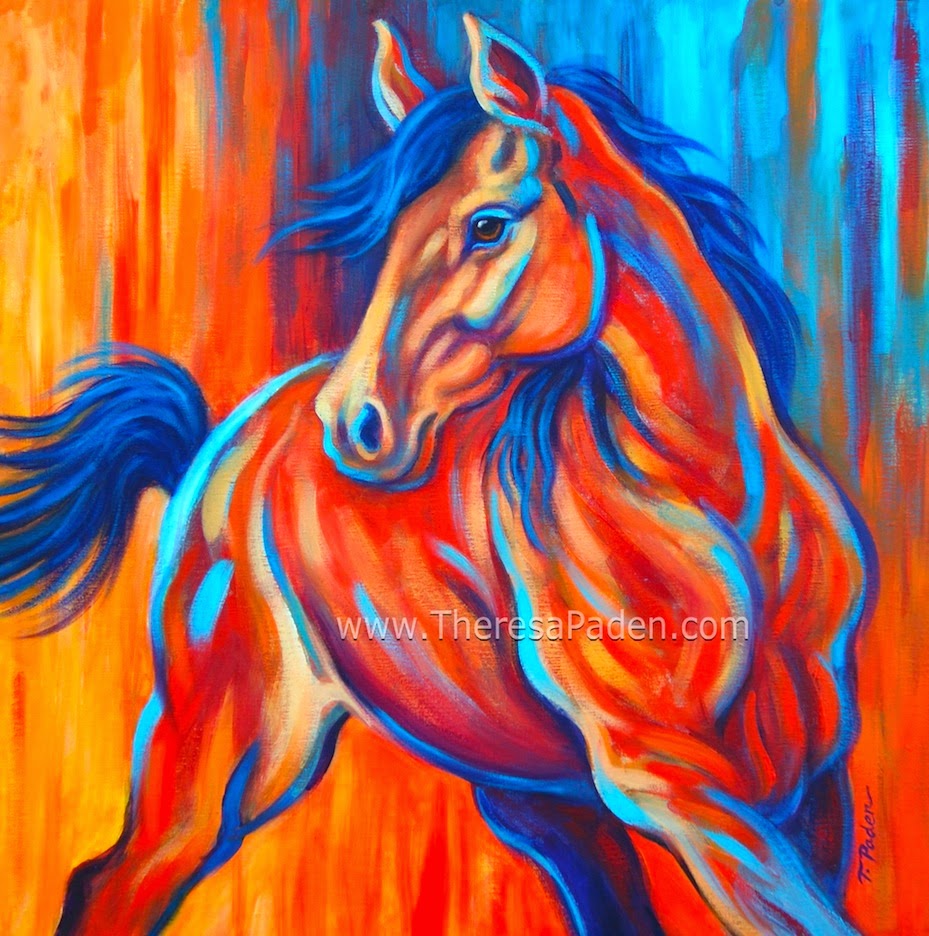 Colorful Southwestern Art Contemporary Horse Painting in Southwest