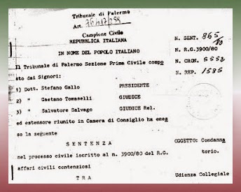 1982, Palermo - PRIMA SENTENZA sul Cognome Materno in Italia