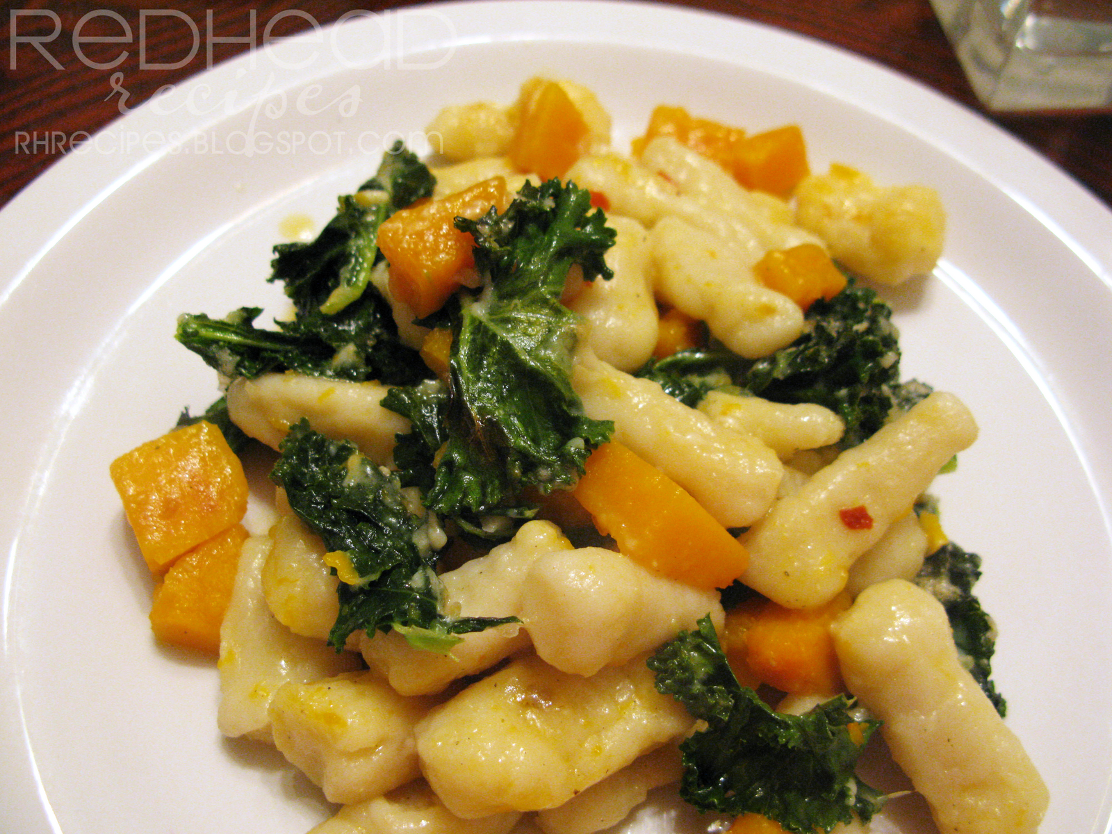 Redhead Recipes Gnocchi with Kale and Butternut Squash