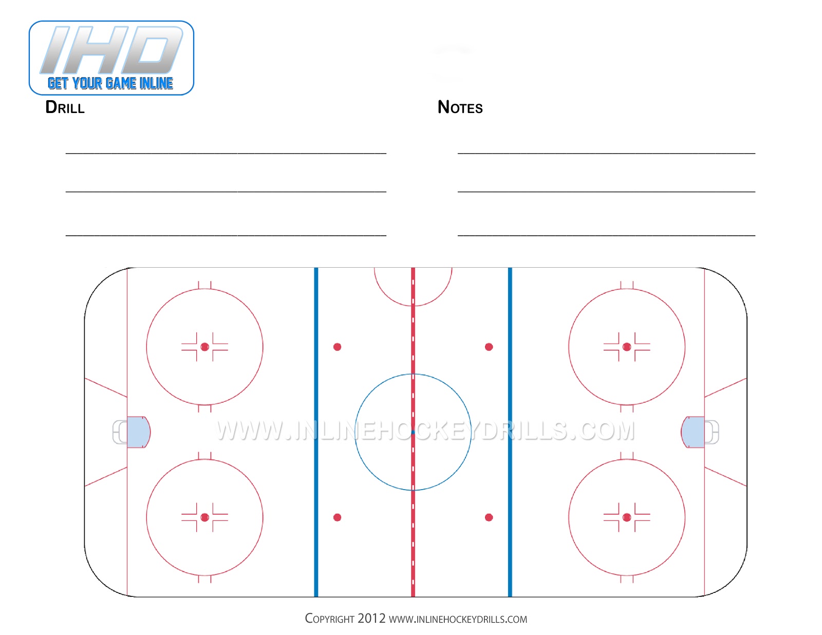 Inline Hockey Drills: Blank Rink Downloads.