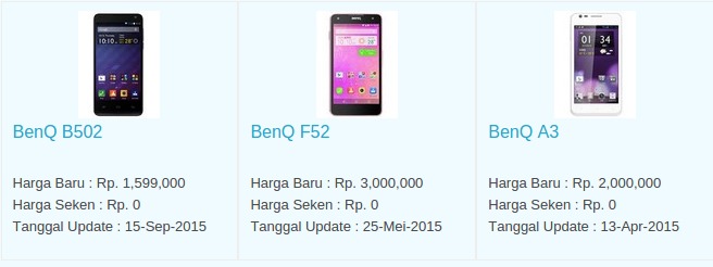 Daftar Harga Hp BENQ Februari 2016 Daftar Harga Hp BENQ Februari 2016