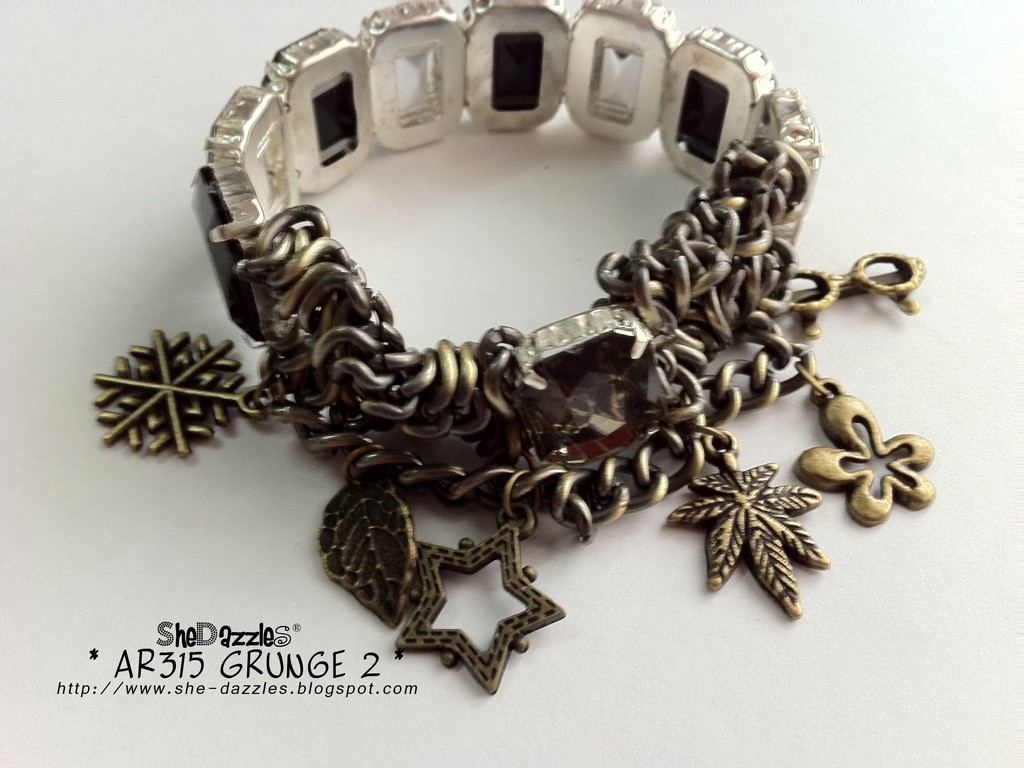 AR 315 Grunge 2 SheDazzles (Malaysia) Charm Bracelet, Handmade