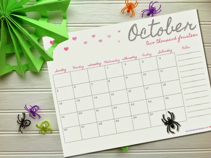 Fara Design Imprimible Gratis Calendario de octubre