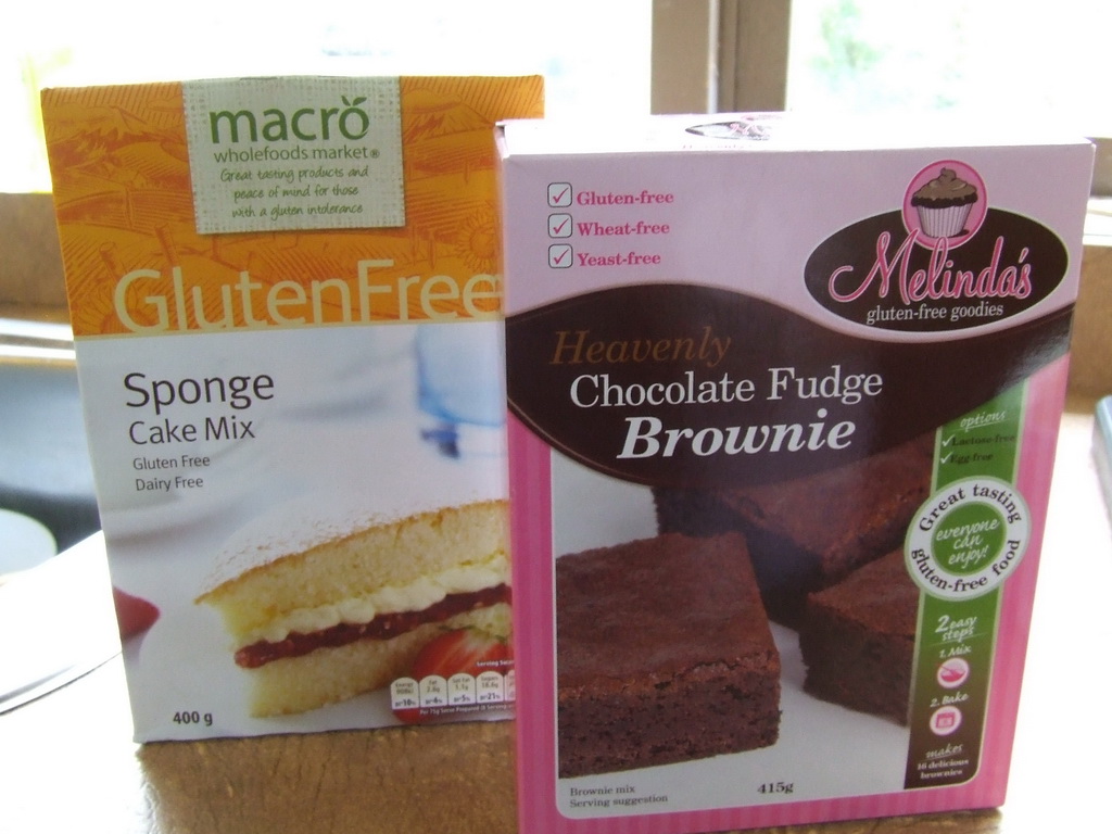 Too Fond of Books Gluten free packet mixes Sponge cake and brownies