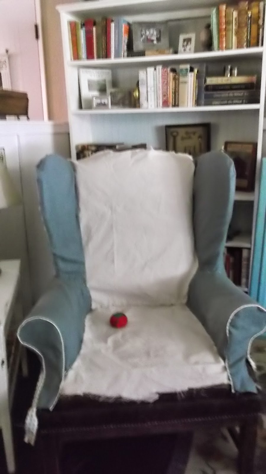 living a cottage life Another Wing Chair Slipcover Tutorial, Part 1
