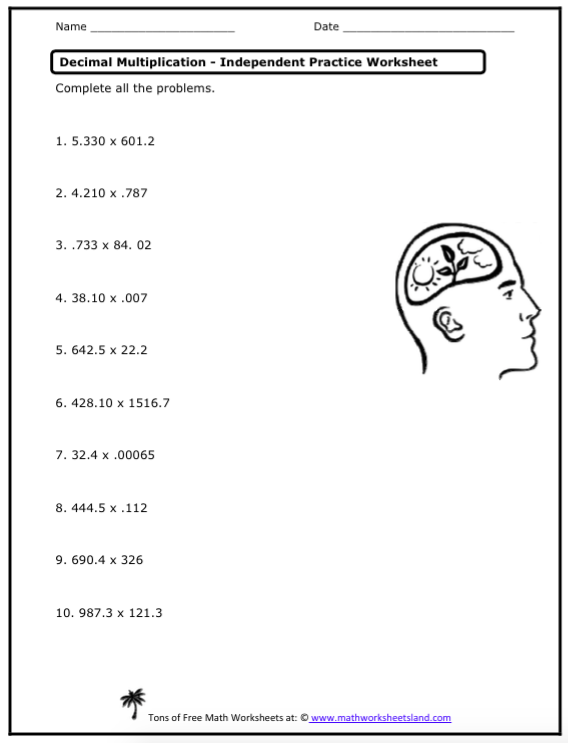 Independent Practice Math Worksheet - addition and subtraction math