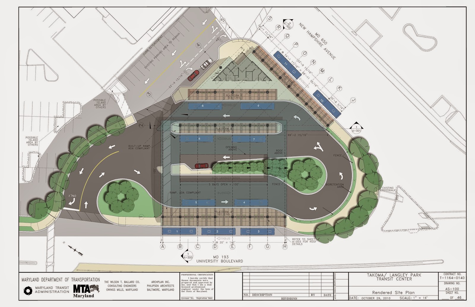 Community Architect Daily Bus Transit Center in Langley Park Taking Shape