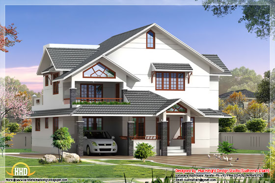 2550 square feet house elevation in 3D