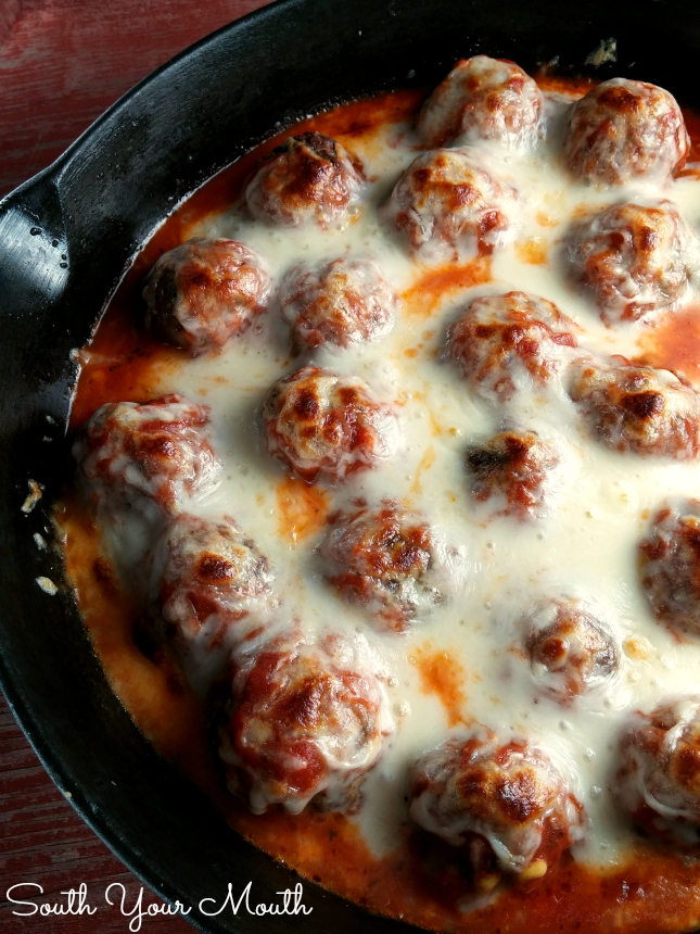South Your Mouth: Baked Meatballs with Mozzarella