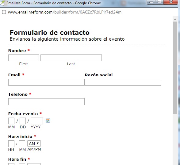 Formulario de contacto