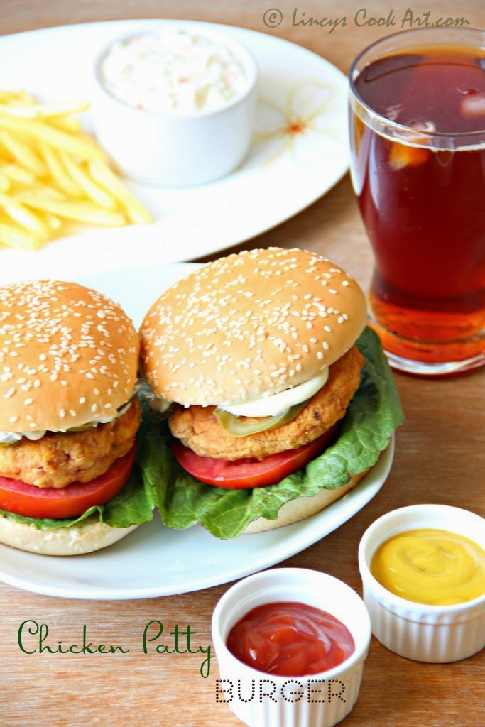 Chicken Patty Burger/ Breaded Chicken Burger Lincy's Cook Art