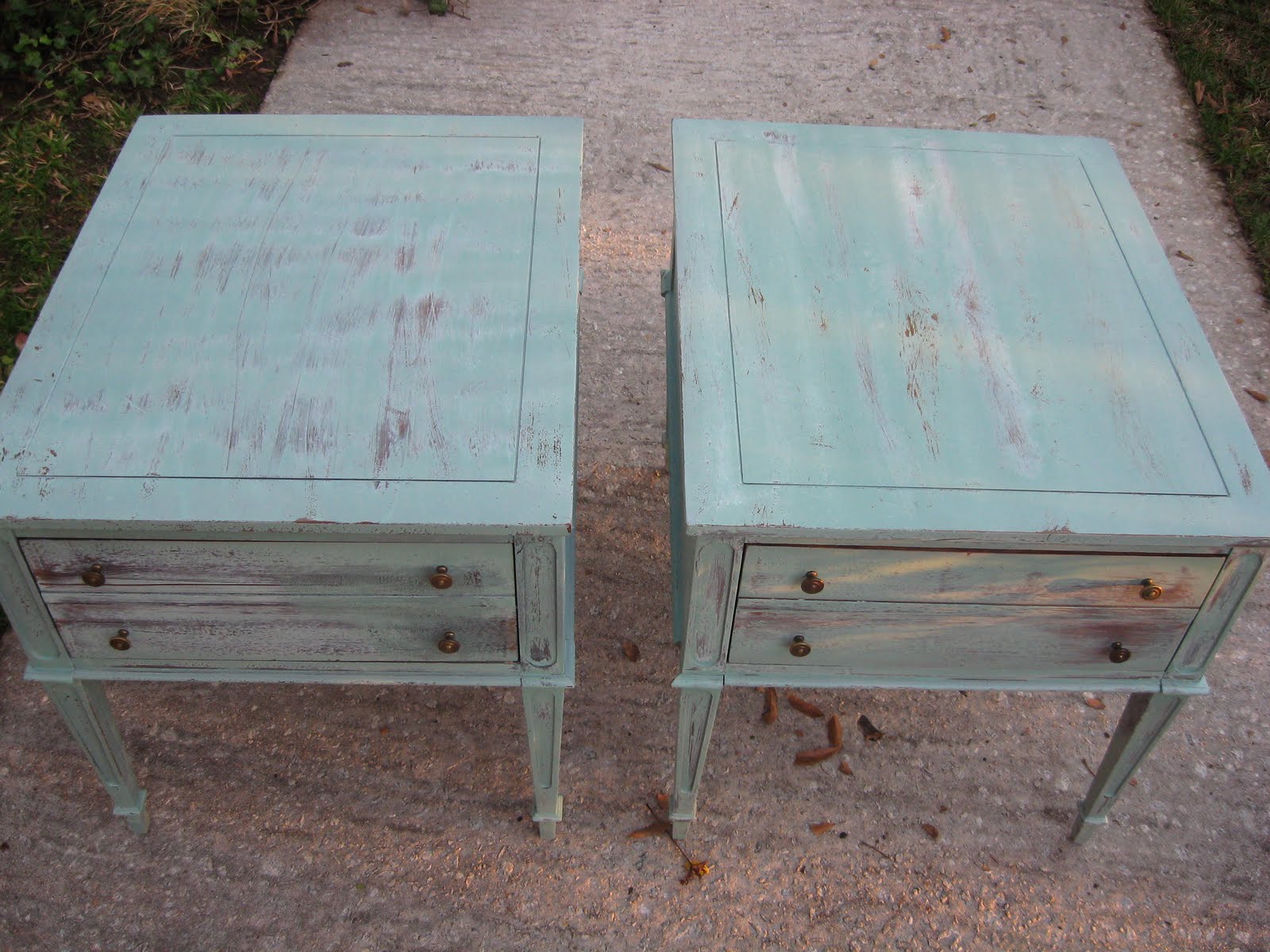 A New Leaf Furniture 2 White Wash End Tables Sold!
